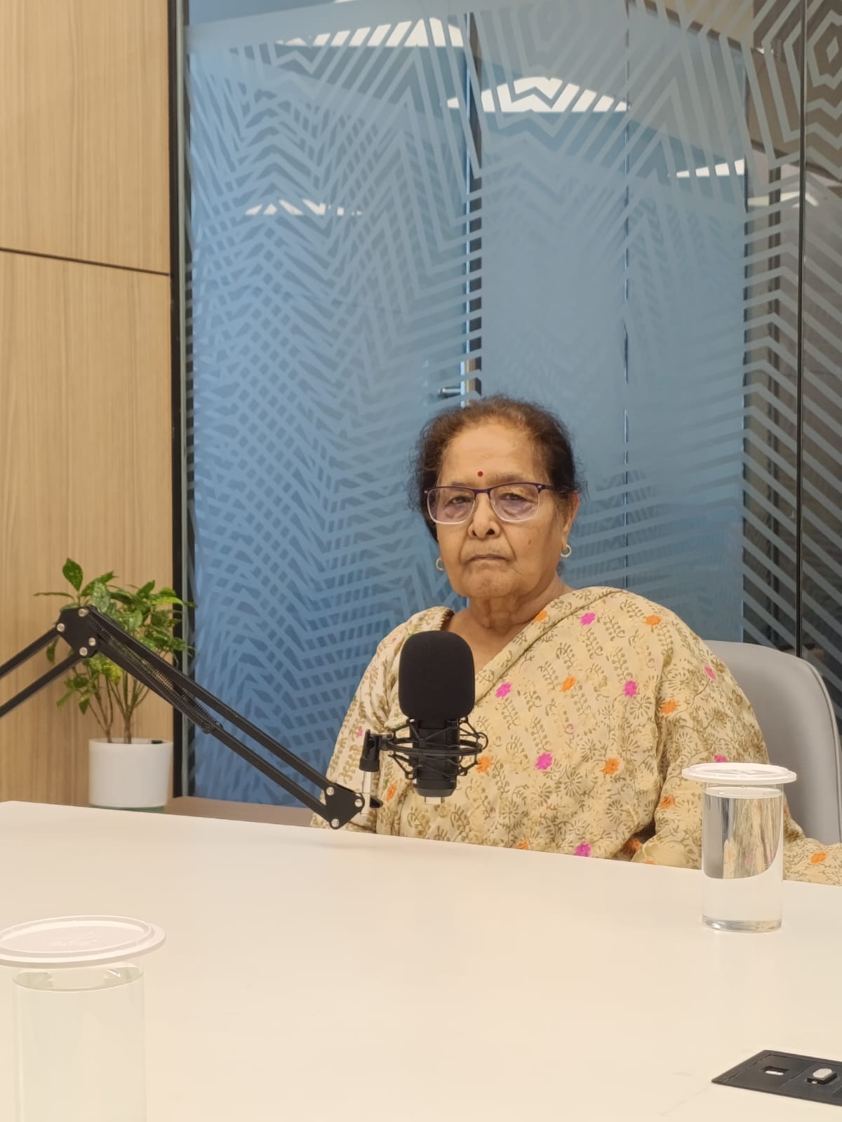 Anuradha ji giving a podcast
